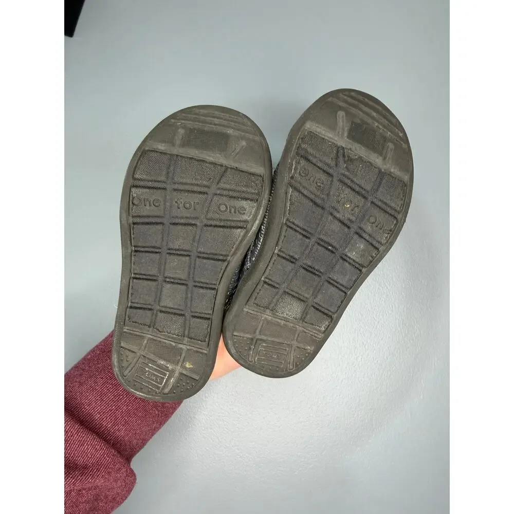 TOMS Tiny Toms Paseo Mid Textured Nylon sneakers Gray Orange Toddler 5 Easy Shoe